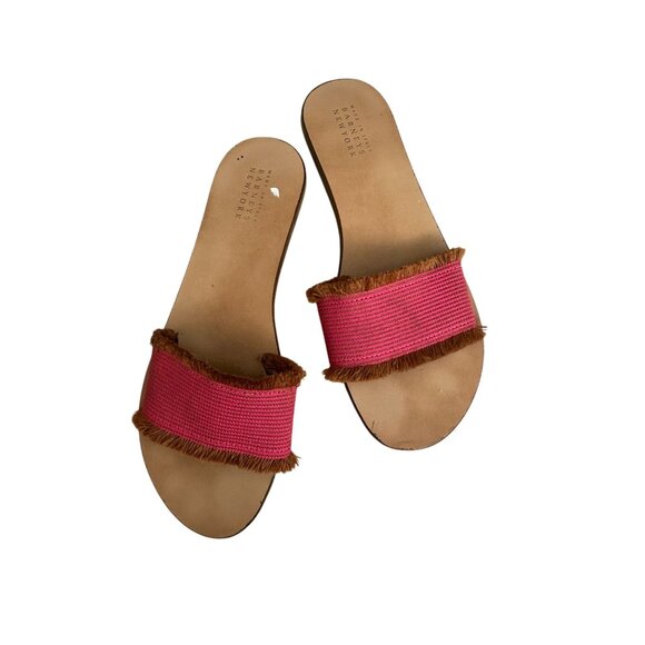 BARNEYS NEW YORK Red Fringe Slide sandals Size 41 / 11 - Picture 3 of 6